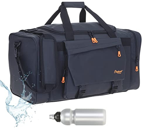 Elephant Sporttasche Plane Tour Tasche 55 cm Gymbag 1304 Black + Flasche | Saunatasche Bag mit Yogamatte-Halterung Saunatasche Large Sport Studio Weekender