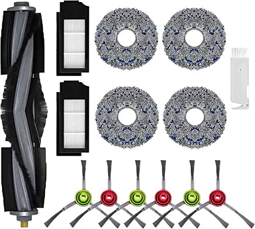 Fixbetter Zubehör für Ecovacs Deebot X1 Omni / X1 e Omni / X1 Turbo / T10 Turbo / T10 Omni Saugroboter Ersatzteile, 1 Hauptbürste, 2 HEPA-Filter, 6 Seitenbürsten, 4 Wischtücher, 1 Bürste (14 Stück)