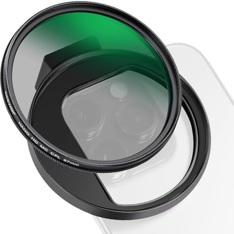 NEEWER CPL Filter für Telefon, 67mm Kamera Objektiv Polfilter mit Metall Cold Shoe Handy Klammer Kompatibel mit iPhone 16 15 Pro Max Plus 14 13 Pro Max Mini 12 11 X XS Max Samsung Galaxy, FL-27