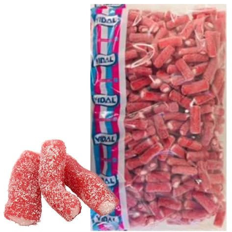 Vidal's 3kg Bulk Bags, Tubs, Lollipops & Chew Bars Galore: A Sweet Wonderland Awaits! (3kg Mini Fizzy Strawberry Pencils)