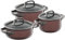 WMF Fusiontec Mineral Topfset Induktion 3-teilig, Kochtopf Set mit Glasdeckel, High-Tech Keramik, backofenfest, kratzfest, Made in Germany, spülmaschinengeeignet, Rose Quartz