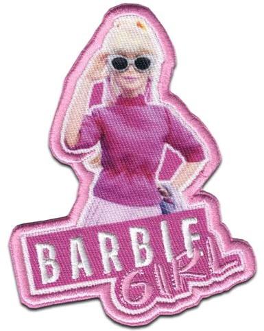Comercial Mercera Barbie © Girl mit Brille - Aufnäher, Bügelbild, Aufbügler, Applikationen, Patches, Flicken, zum aufbügeln, Größe: 8,2 x 6,5 cm