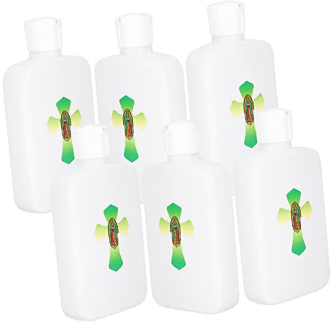 Cabilock Weihwasserflaschen Aus Kunststoff 6 Stück Nachfüllbare Katholische Behälter Kreuz-design Für Dekoration Und Reisen