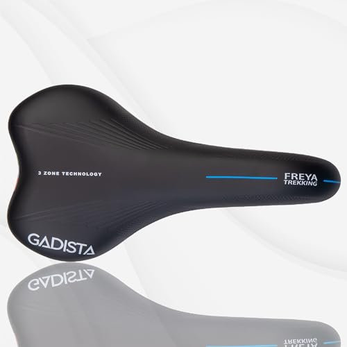GADISTA France, Selle Velo Freya - Selle de Velo Ultra Confortable Fait Mains en Italie avec Technologie brevetée 3ZONES, Selle VTT, Gravel, électrique étanche pour Hommes Femmes Design Ergonomique