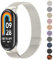 Oumida für Xiaomi Mi Smart Band 8 Armband Herren Damen, Metall Armbänder Edelstahl Mesh Uhrenarmband Magnetisch Verstellbar Sport Ersatzarmband für Xiaomi Mi Band 8 Ersatzbänder, Sternenlicht