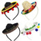 4 Stück Mini mexikanische Hüte Mini Sombrero Stirnband mexikanischen Motto Party Dekorationen mexikanischen Fiesta Party Sombrero Hut niedlichen Stroh Sombreros für Fiesta Karneval