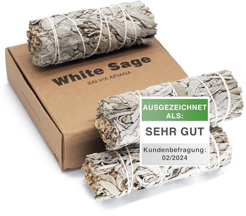 rooted.® | Das Original | Weißer Salbei | 3 Bündel kallifonirscher Salbei | Premium Smudge Sticks | Indianischer Räuchersalbei | 100% kontrollierte und nachhaltige Ernte