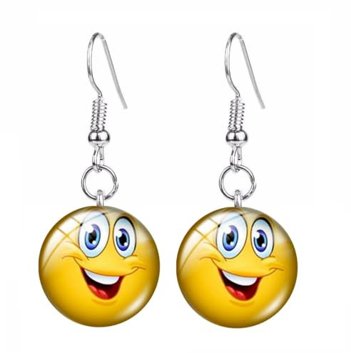 Ohrringe mit Smiley-Motiv, 1.2cm x 1.2cm, Edelstahl