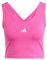 adidas Donna Essentials Small Logo Cotton Lifestyle Tank, Semi Lucid Fuchsia/White, XL