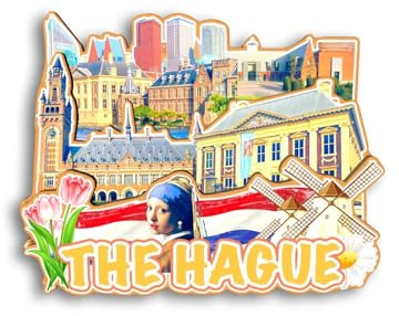 Quwsne Kühlschrankmagnet, Motiv: Den Haag, Niederlande, Kühlschrankmagnet, Stadt, Reise, Souvenirs, Touristengeschenke, 3D-Klassische Sehenswürdigkeiten, Handarbeit, Heimdekoration, 1615