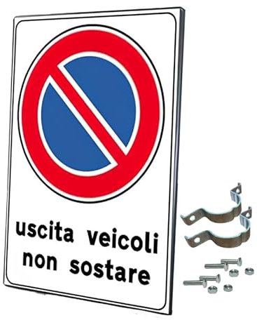 Divieto di sosta, Uscita veicoli, cartello stradale, per uso esterno, resistente alle intemperie, in ferro, 40x60 cm, insegna stradale, proprietà privata, negozio, ristorante, parcheggio