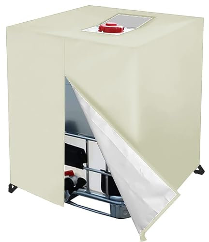 IBC-Abdeckung, 1000 l Outdoor-Regenfass-Wassertankabdeckung, 420D Oxford-Tuch, wasserdicht mit Reißverschluss, für IBC-Tankbehälter, Regenwassertank