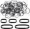 100pcs Black Rubber Bands, 5 Sizes Heavy-Duty Thick Rubber Band Assorted Wide Elastic Band for Litter Box File Folder Camping Hiking Home School Office Supplies (3.35/2.56/2.17/1.38/0.79in)