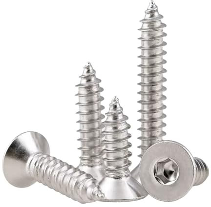 Yyyuluo M6 304 Stainless Steel Countersunk Allen Screw Hex Socket Machine Screws Grade 8 Flat Head Wood Screws for Woodworking DIY Metal Construction