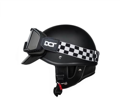 Halbhelme,Motorrad Retro Halbhelm,DOT/ECE Zertifiziert Unisex Verstellbar Schutzhelm,Ultraleicht Roller Vintage Skateboarding Fahrrad Helm
