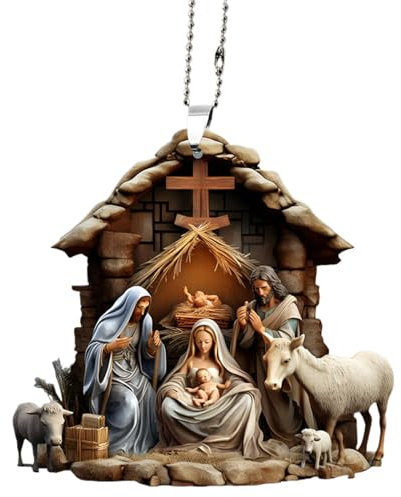 Weihnachtsdeko Christmas Decorations Krippenfiguren 2D Weihnachtsbaumschmuck Weihnachtskrippe Christbaumschmuck Krippe Weihnachten Weinachtsdekorationen Krippenzubehör Weihnachtsschmuck (B01)