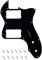 Banworks 3-lagiges Tele HH Schlagbrett 12 Löcher Weitbereichs-Tonabnehmerschlitz-Abdeckung Telecaster-Schlagbrett Schlagplatte für USA/mexikanische Fender Vintage 72 Tele Thinline JT-HB-07 Schwarz
