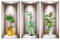 Duronge 3 Stücke 3D Vase Wandaufkleber, Vase Wandtattoo Wohnzimmer, 3D Blumen Vasen Wandtattoo für Schlafzimmer Wohnzimmer Kinderzimmer, 40x20cm