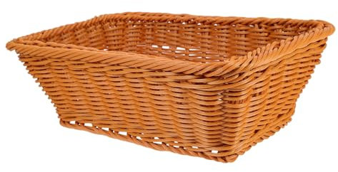 Warmhm Woven Storage Basket Aus Hochwertigem Kunststoff Multifunktional Für Obst Snacks Und Haushaltsgegenstände Im Rustikalen Design Für Tischdekoration Und Organisation