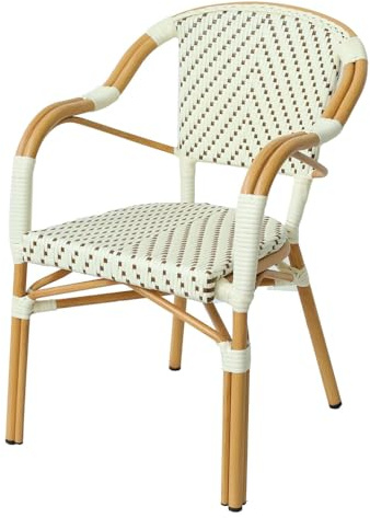 EME Sillón Parisino Lyon Ratán | Sillón para hostelería apilable, Sillón bistró, Aluminio imitación y ratán natural