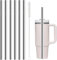 Lot de 6 pailles en acier inoxydable pour tasse Stanley, accessoires pour tasse Stanley, adaptées aux gobelets Stanley, 100 ml, avec 1 brosse de nettoyage (30 cm × 1 cm)
