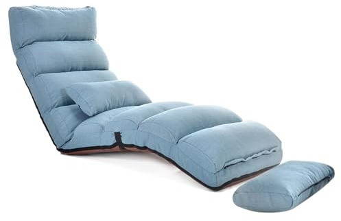 Zertylre Einzelsofa Schlafsofa, Multi-Position Verstellbare Liege Mit Verstellbarer RüCkenlehne Und Kissen, Abnehmbare Faltbare Sofa-Bett FüR Wohnzimmer Und Schlafzimmer(Dunkle Farbe)