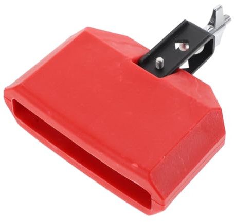 TOGEVAL Professionelle Schlagzeug Cowbell 6 Zoll Rotes Metall Zubehör für Drumset Percussion Schul und Bühnengebrauch
