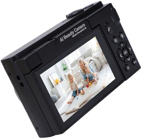 Akozon 4K 64MP Digitalkamera für Fotografie, WiFi-Autofokus-Kamera mit 4-Zoll-LCD-Touchscreen, AI Beauty-Filtern, 18-fachem Optischen Zoom
