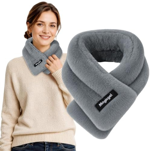 Magic Gel Moist Heat Neck Wrap - Grey, Chauffe-Cou à Chaleur Humide avec Billes d'Argile, Écharpe Chauffante Douce pour Raideurs, Tensions Musculaires & Thérapie