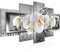 Runa Art - Tableau Fleurs Orchidée 200 x 100 cm 5 Parties XXL Decoration Murale Dessin Noir Et Blanc 206251c