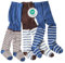 WELLYOU collants bébé/enfant pour garçon, collants bébé/collants enfant de 3 Taille 62-128 (98-104, Bleu-brun)