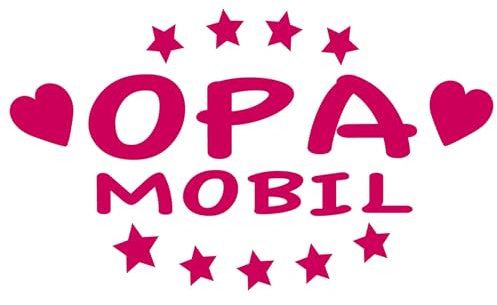 cartattoo4you® AK-00538 | Opa MOBIL, No.2 | K-Serie| 17 x 10 cm | Farbe pink/Magenta,in 19 Farben erhältlich, Autoaufkleber Aufkleber Car Sticker Kleber Heckscheibe Opa Oma Enkel Spruch Tuning