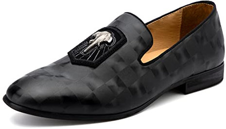 MEIJIANA Herren-Mokassins Business Schuhe Herren Schuhe Mokassins Slipper Herren, Schwarz-02, 43 EU (10 UK)