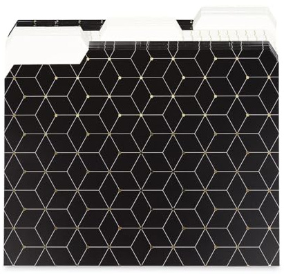 U Brands 3 Tab File Folders, Modern + Classic, 24 Count