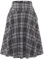 Rock Damen Lang Vintage Elegant Plaid Winterrock Warm Elastische Taille A Linie Röcke Casual Rock Hohe Taille Midi Rock Black Grey Plaid XL