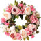 HooAMI Künstliche Türkranz Deko Kranz Dekorative Blumenkranz Wandkranz Für Frühling Sommer Alle Jahreszeiten Wanddekoration Hochzeitsfeier Festival Dekor(Hell-rosa)