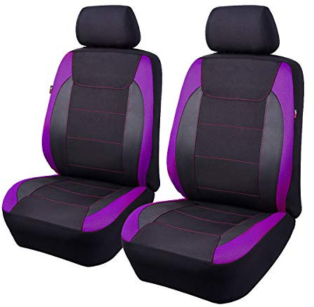 Flying Banner Gabardine Vordersitzbezüge aus Netzstoff Airbag-kompatibel universell für die meisten Autos LKWs Lieferwagen SUVs (Lila)