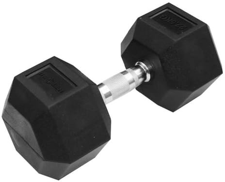 Sporttrend 24® Hexagon Hantel 1-50KG, Einzeln, verchromter Griff | sechseckige Kurzhantel, rutschfeste Kompakthantel, gummierte Hex Hanteln