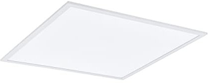 EGLO LED Deckenleuchte Salobrena-B, Deckenlampe aus Metall, Kunststoff in Weiß, LED Panel mit Fernbedienung, Lichtfarbe einstellbar (warm – kalt), RGB, dimmbar, L x B 59,5 cm
