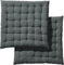 REDBEST Stuhlkissen, Stuhlauflage, Sitzkissen Uni 2er-Pack grau, Größe 40x40x3 cm - gesteppt, mit glatten, strapazierstarkem Gewebe (weitere Farben)