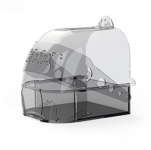 Friendship Bird Bath for Cage, Upgraded Version Budgie Bath Transparent Parrot Bath Hanging Bird Bath 15.5 * 15.3 * 13 cm