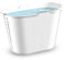 FlinQ Bath Bucket Premium Bianco - Vasca da bagno mobile con termometro - Vasca da bagno per adulti XL e bambini - Vasca da bagno esterna portatile in plastica per doccia - per interni ed esterni