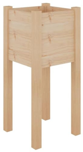 vidaXL Fioriera da Giardino 31x31x70 cm in Legno Massello di Pino
