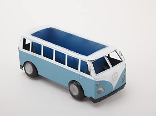 PRICECRUNCHERS Indoor/Outdoor Retro Classic Vintage Volkswagen Campervan Garden Wall Planter Red Blue (Blue)