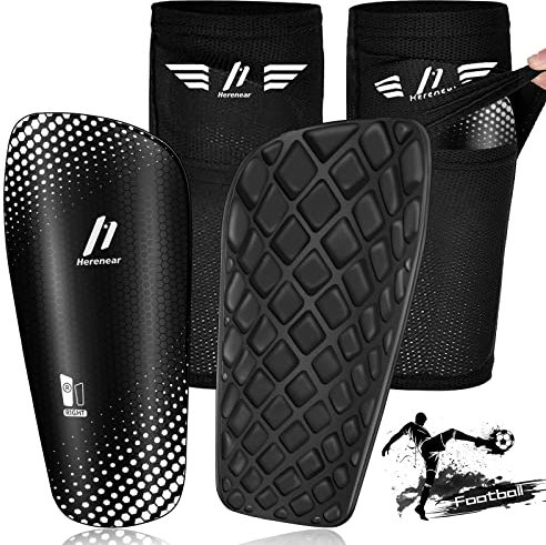 Herenear Schienbeinschoner Kinder, Schienbeinschoner Fußball Set für Jungen Mädchen, Jugend, Herren, Fussball Ausrüstung mit Einstecktasche Socken Guard Umfassender Schützer Vermeidung Verletzungen