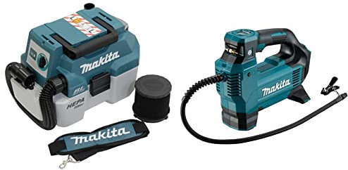 Makita DVC750LZX3 Akku-Staubsauger 18 V (ohne Akku, ohne Ladegerät) DMP181Z Akku-Kompressor 11,1 bar 18V (ohne Akku, ohne Ladegerät), Petrol