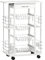 HOMCOM Chariot de Service desserte de Cuisine à roulettes Multi-rangements 4 paniers métal tiroir + 4 Range-Bouteilles Bois pin Plateau carrelé Blanc