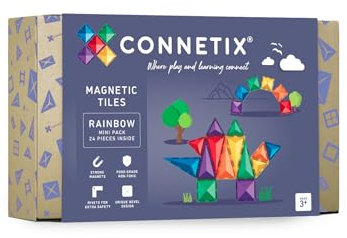 CONNETIX Magnetische Fliesen Regenbogen Minipackung, 24 Stück