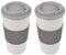 URBN-CHEF 450ml Double Wall Drinking Cup Warm Coffee Tea Travel Reusable Mug Screw On Lid (2 X Beige)
