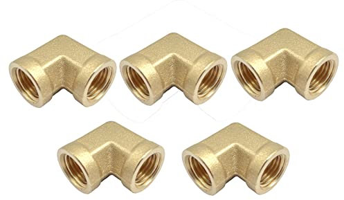Lot de 5 raccords de tuyau NPT femelle de 35,6 cm x 35,6 cm NPT femelle à 90 degrés pour tuyau d'air, carburant, gaz, eau